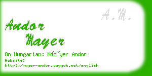 andor mayer business card